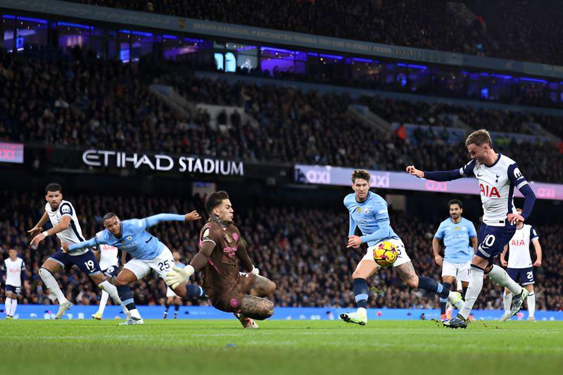 Spurs climbed to sixth in the Premier League table with 19 points, while City remained second on 23 points
