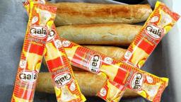 Popular Nigerian childhood snacks including Gala sausage rolls, La Casera, chin chin, boli, puff-puff and groundnuts, evoking memories of school days and neighbourhood treats.