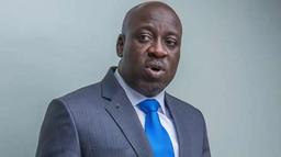 Bolaji Abdullahi speaking during a television interview on political developments in Nigeria