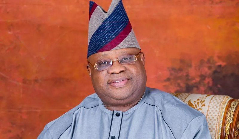 Osun State Governor Ademola Adeleke speaking at a public event in Osogbo.
