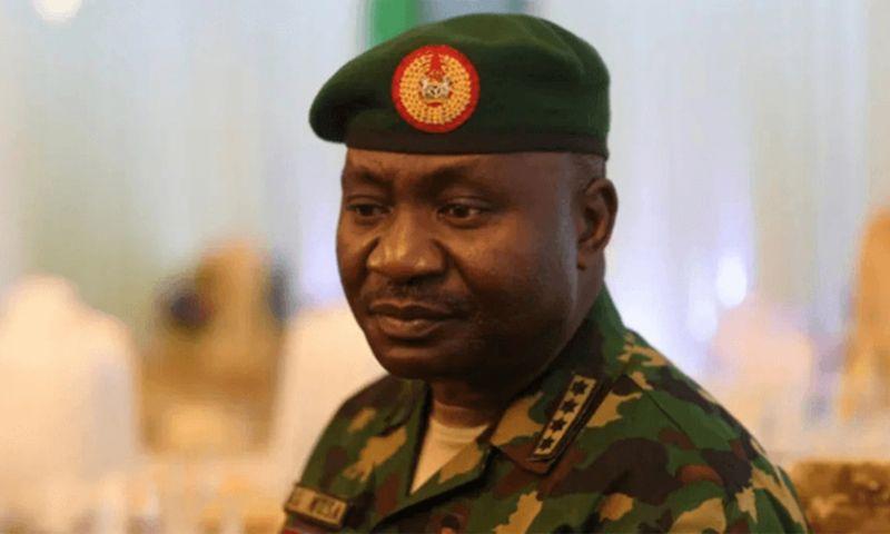 Defence Minister Mohammed Badaru Abubakar speaking during a television interview about Nigeria’s fight against terrorism and insecurity.