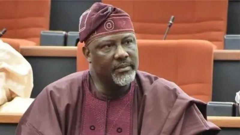 Dino Melaye speaking during a television interview on Nigeria’s political situation