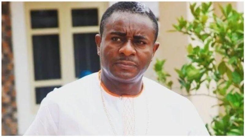 Emeka Ike speaking during a television interview while reacting to the alleged disclosure of his INEC voter registration information.