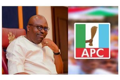 Delegates and party officials at an All Progressives Congress (APC) governorship primary election venue in Nigeria during high-tension 2027 preparations.