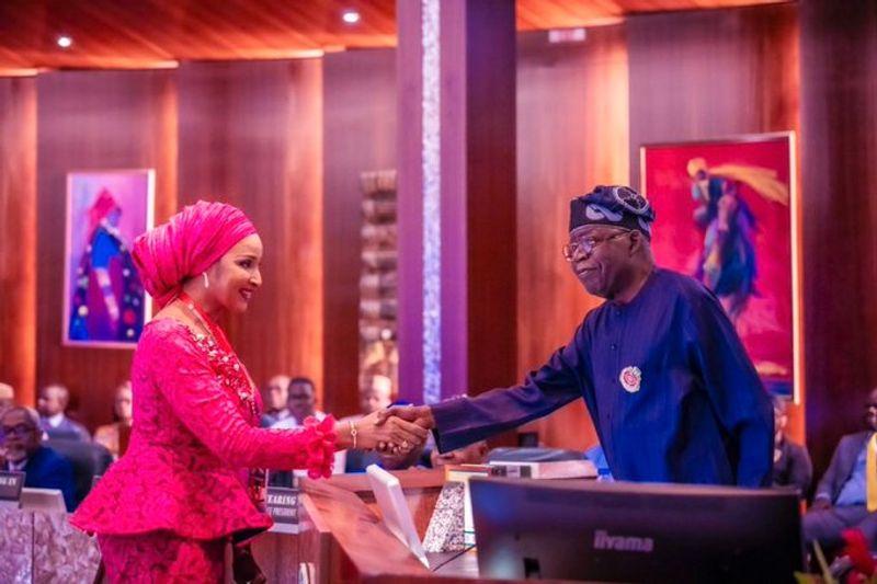 Ambassador Bianca Ojukwu at her swearing-in ceremony, as Nigeria's new Minister of State for Foreign Affairs.
