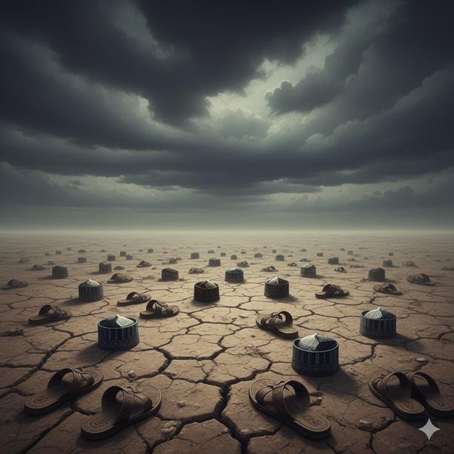 Nigeria is torn, the northern part is fading into dust, representing loss and the demand for accountability.