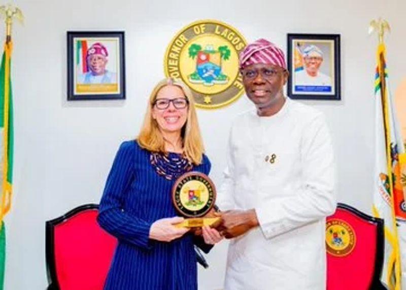 Governor Babajide Sanwo-Olu meeting World Bank delegation at Lagos House, Marina, discussing development partnerships.
