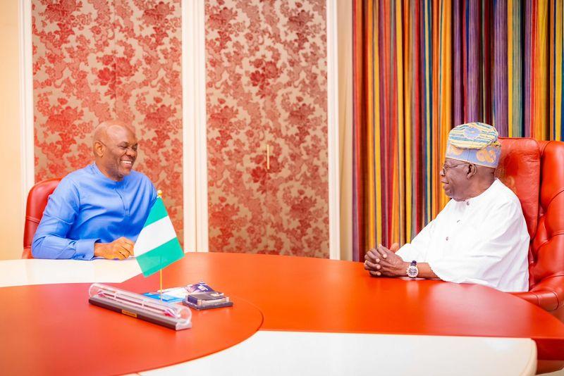 Tony Elumelu speaking to journalists after meeting President Bola Tinubu at the State House in Abuja.