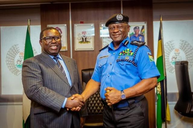 IGP Olatunji Disu meeting with INEC officials at the Force Headquarters in Abuja ahead of future elections.