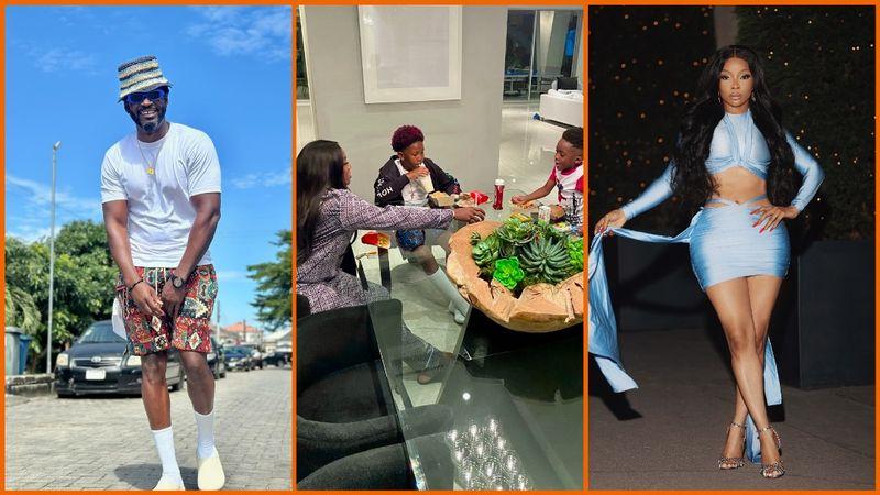 Teebillz shares photos of Tiwa Savage and his sons
