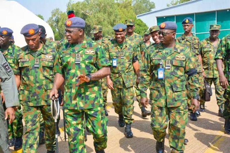 Military personnel protested at Ikeja Electricity Distribution Company headquarters in Ikeja over disconnection of power to the Nigerian Air Force Base.