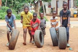 Tyres game, one of the games played in the classic days of Nigeria
