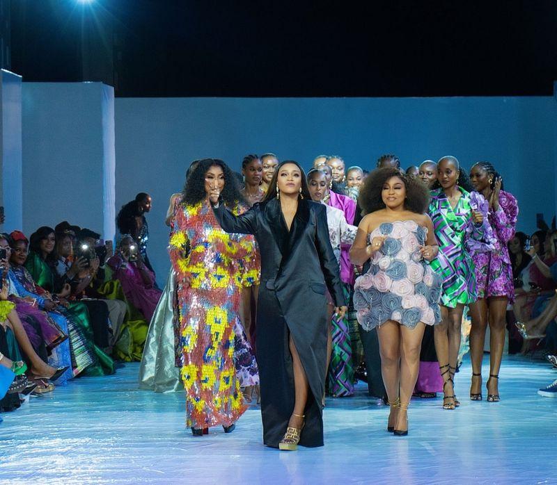 Rita Dominic and Mo Abudu make surprise appearances as models 
