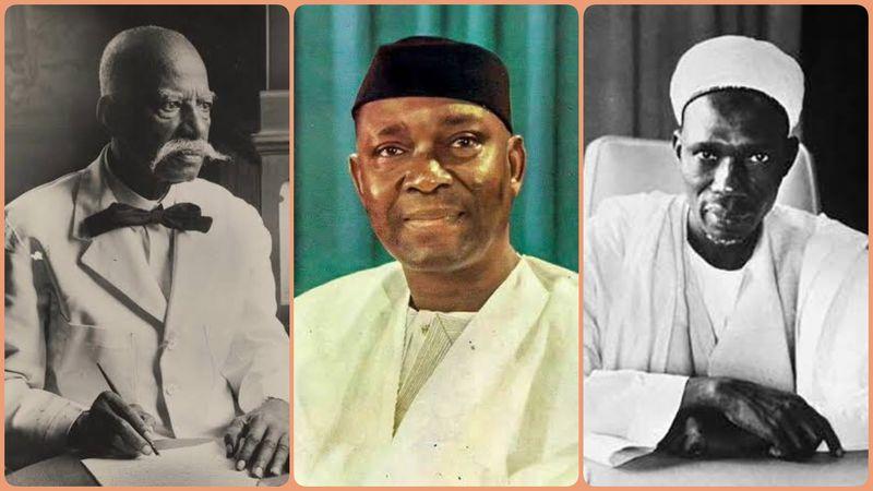 Collage of key figures of Nigeria’s independence in celebration of its 64th anniversary.
