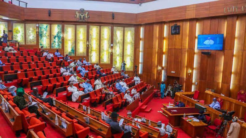 Image showing Nigerian senators during a session in the National Assembly.
