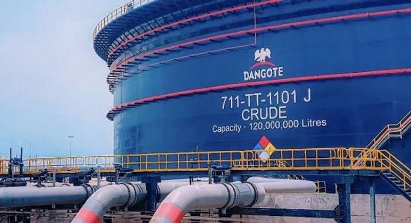 A photo of the Dangote Petroleum Refinery amid discussions on its production levels.