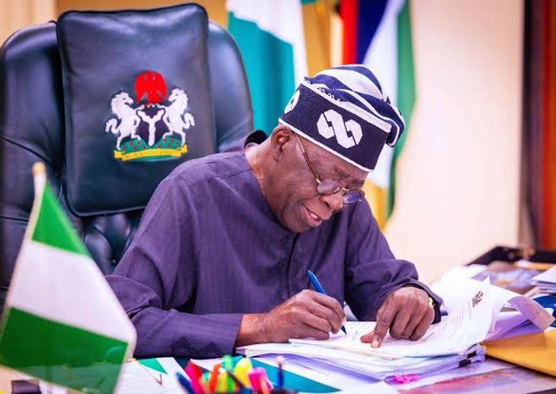 President Bola Ahmed Tinubu during a cabinet meeting noting the reshuffle. 
