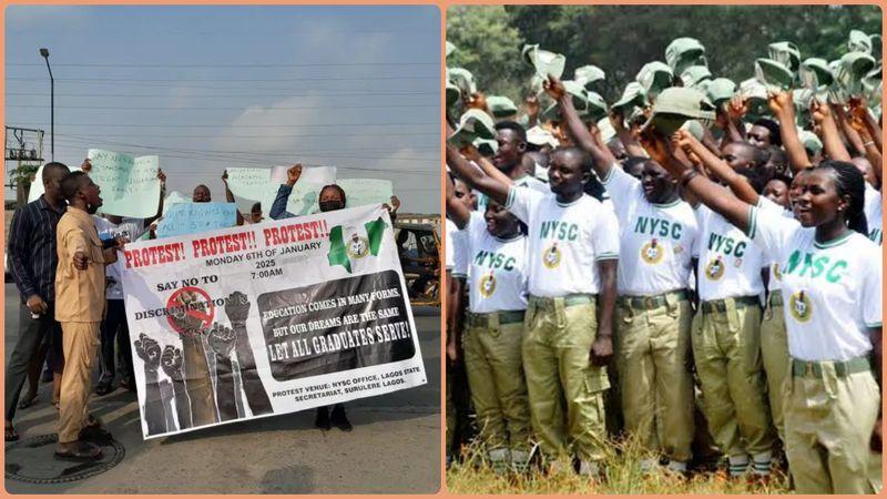 Full-time Higher National Diploma (HND) graduates protested, demanding inclusion in the National Youth Service Corps.