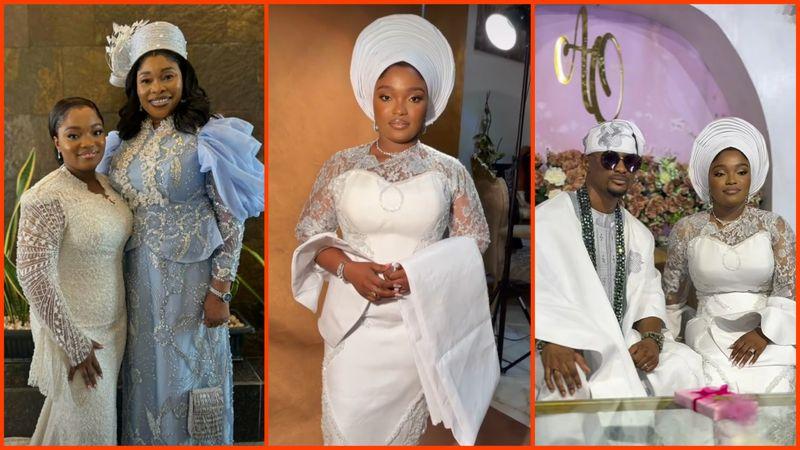 Tope Alabi and her daughter Ayomikun share a tender moment at Ayomikun's intimate wedding ceremony with husband Oluwole
