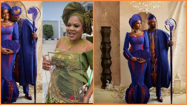 Toyin Abraham in her oversabi aunty role at Juma Jux's wedding
