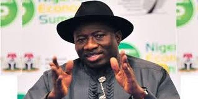Former President Goodluck Jonathan speaking to supporters in Abuja about possible participation in the 2027 presidential race.