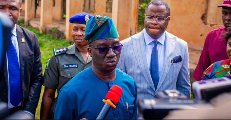 Edo State Governor, Senator Monday Okpebholo, at the flag-off ceremony for the 4.7km Utteh Palace Road, aiming to improve infrastructure and local economic development.
