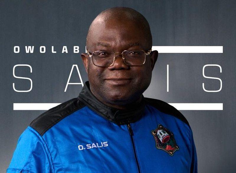 Owolabi Salis aboard Blue Origin’s NS-33 spacecraft during launch, becoming the first Nigerian to travel to space.
