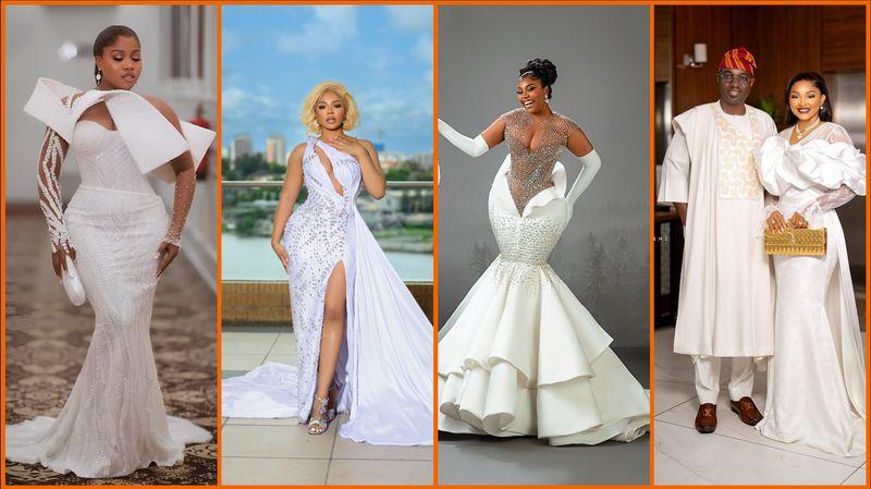 Here is how Nigerian entertainers showed up for Prudent Gabriel and Peterson Okopi’s white wedding ceremony