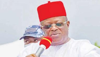 David Umahi during a public statement addressing allegations linked to Mrs Tracy Ohiri and the viral Sowore video.