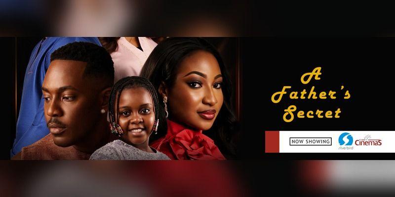 Promotional artwork for A Father’s Secret featuring Timini Egbuson, Diva Gold and other cast members.