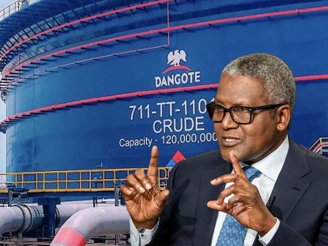 Aliko Dangote discussing the Dangote Petroleum Refinery and NNPC stake ownership during an international business interview.