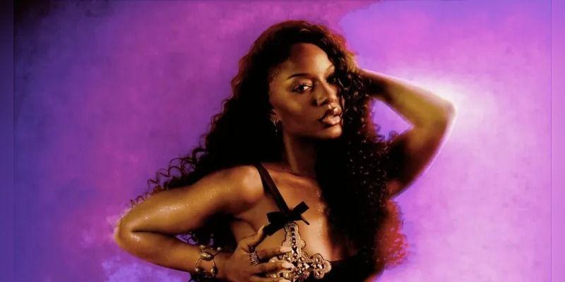Ayra Starr in a purple-lit campaign portrait for her Starrgirl album.