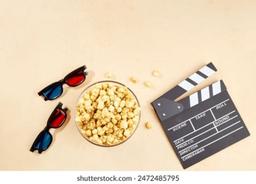 A cosy living room with popcorn, a TV displaying movie posters and a streaming interface, representing a curated weekend movie watchlist.