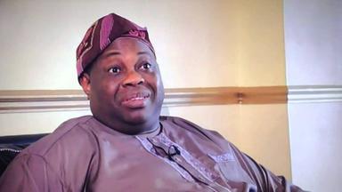 Dele Momodu speaking at the burial of Chief Mrs. Doyinsola Abiola in Lagos.