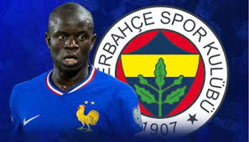 French midfielder N’Golo Kanté celebrates after signing for Fenerbahce.