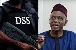 Security operatives outside Federal High Court Kaduna as DSS takes Nasir El-Rufai into custody after hearing.