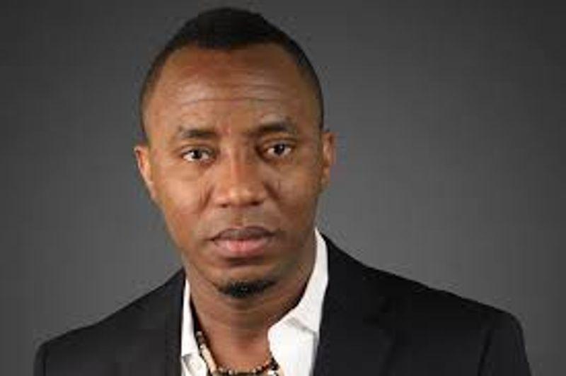 Omoyele Sowore speaking at a political event after declining to attend the Ibadan opposition summit.