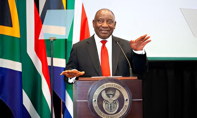 South African President Cyril Ramaphosa speaking at the G20 summit in Rio de Janeiro, Brazil, as he assumes the G20 presidency from Brazilian President Lula.
