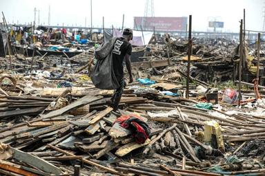Residents and schoolchildren of Makoko protested against ongoing demolitions, appealing to Lagos State lawmakers for relief and protection.