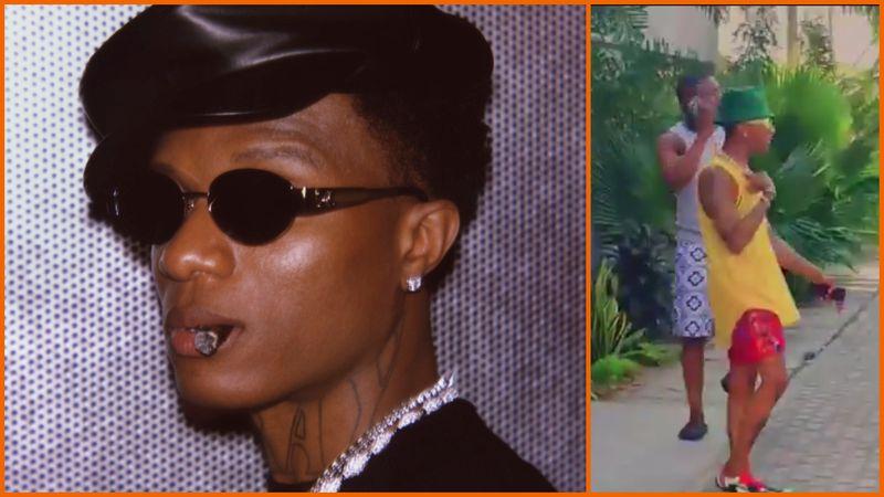 Wizkid was seen having an altercation with an undisclosed person