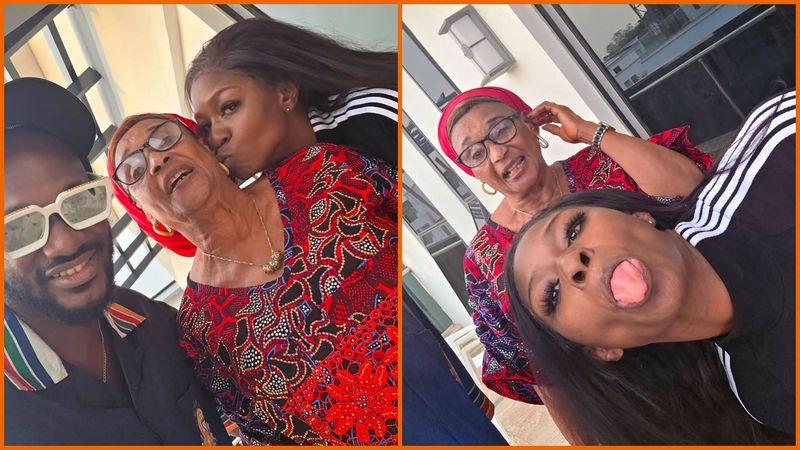 2Baba introduces his fiancée Natasha Osawaru to his mother Rose Idibia 
