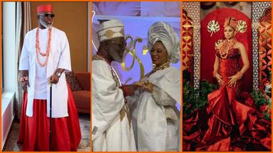 Enado Odigie and Tola Odunsi on their traditional wedding day
