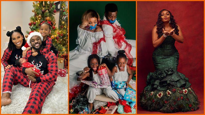 Nigerian celebrities mark Christmas with classic Christmas outfits
