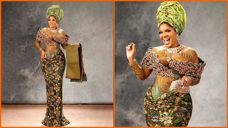 Iyabo Ojo in traditional outfit for Priscilla's wedding
