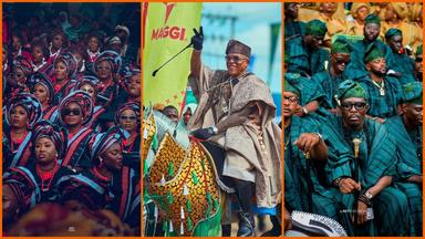  Farooq Oreagba, widely known as “Mr. Steeze” and the “King of Steeze,” alongside other attendees, dazzles in a stunning ensemble at the 2025 Ojude Oba Festival.

