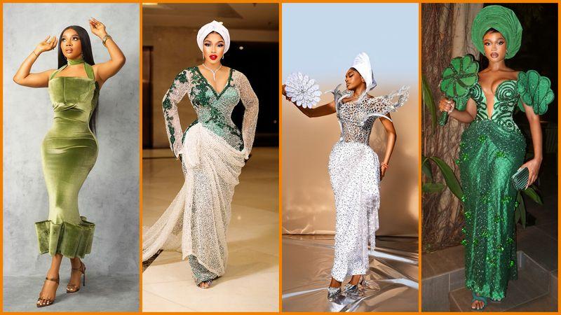 Nigerian entertainers celebrate Nigeria at 64 with dazzling green outfits
