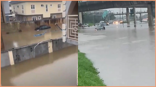 Heavy rainfall in Lagos has led to severe flooding with residents unable to move freely. 