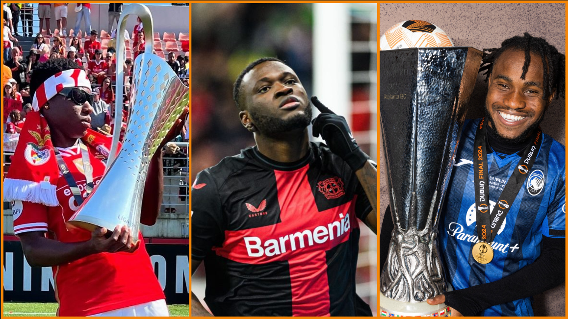 Victor Boniface and Ademola Lookman were among the Nigerian footballers who won a trophy with their clubs in the 2023/24 season.