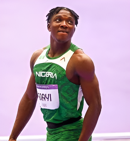 Ajayi at the previous Olympics heat 5 race