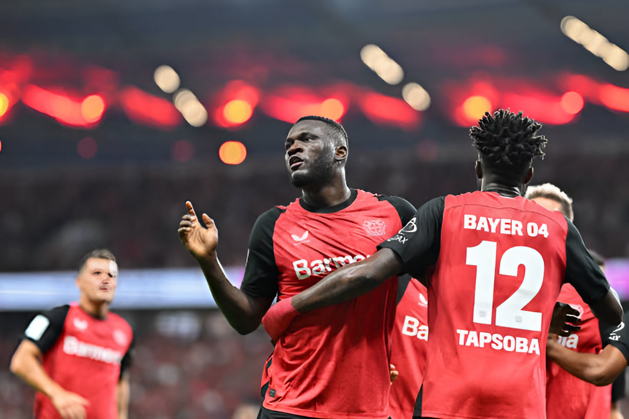 Boniface and Tapsoba gives Leverkusen the first goal of the season. 